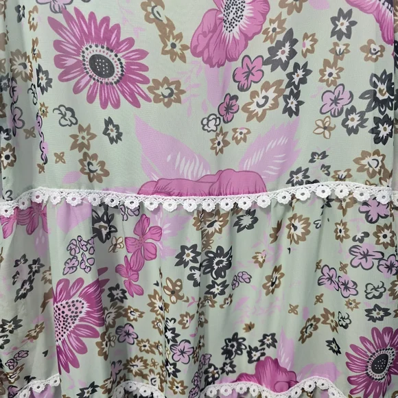 Pink Tiered A-line Maxi Skirt for Casual Days - Picture 3 of 5